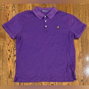 Ralph Lauren Purple Label Embroidered Equestrian Pique Polo Italy Women’s Large